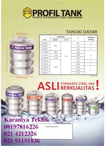 Tangki Stainless Profiltank Tanpa Kaki