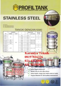 Watertank stainless Profiltank Pakai Kaki
